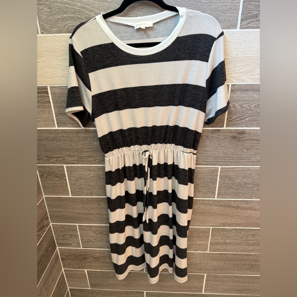 Perfect Peach Black Stripes Casual Dress Swim Cover Up Loungewear XL